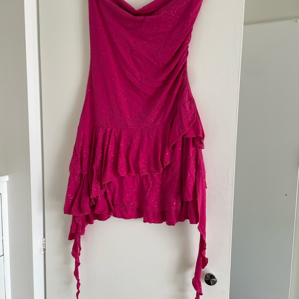 Charlotte Russe Y2K Fuchsia Glitter Dress